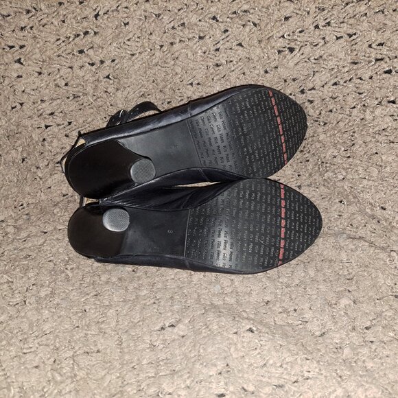 MIZ MOOZ-Strawberry-Black Leather-Ankle Wrap Heels-Sz 8-Excellent - Picture 8 of 8